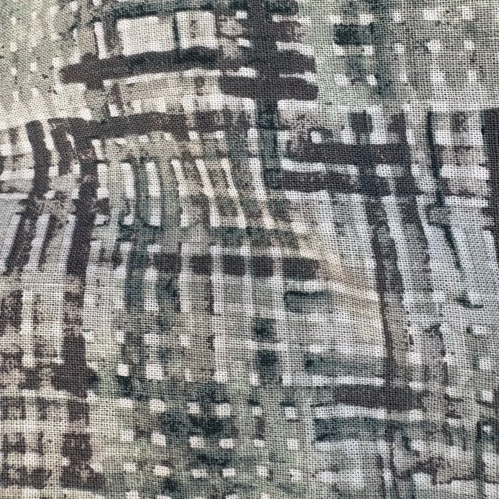 CASALUNA NWT linen cool washed printed plaid shower curtain